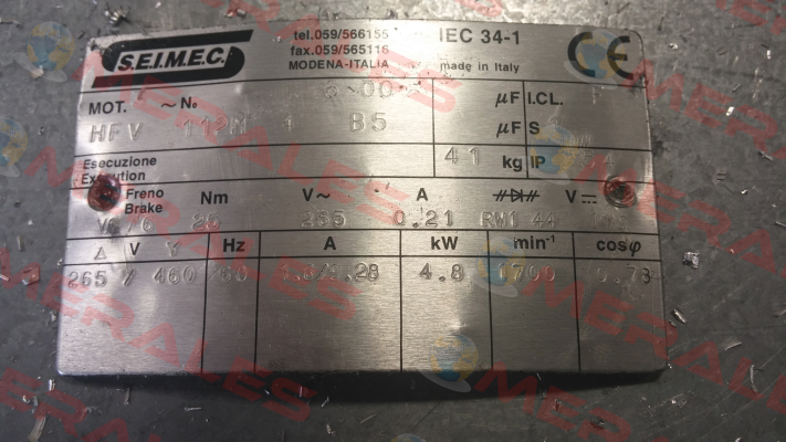 HFV 112M 1 B5 obsolete,replaced by HBV 112M 4 265.460-60 B5  Seimec (Rossi)