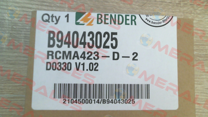 P/N: B94043025, Type: RCMA423-D-2 Bender