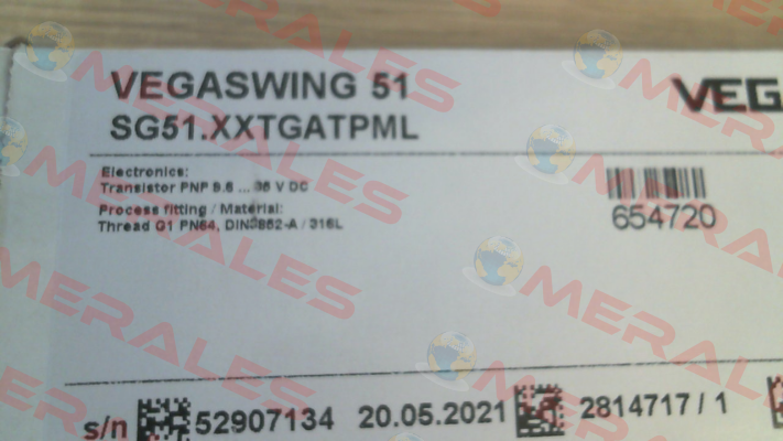 P/N: SG51.XXTGATPML, Type: VEGASWING 51 Vega