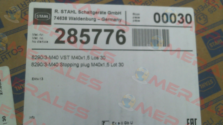 285776 (8290/3-M40) Stahl