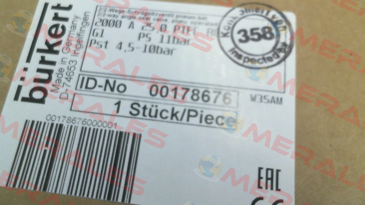 P/N: 00178676, Type: 2000 Burkert