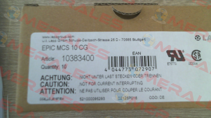 10383400 / 20EPIC MCS 10 CG (pack x10) Lapp Kabel