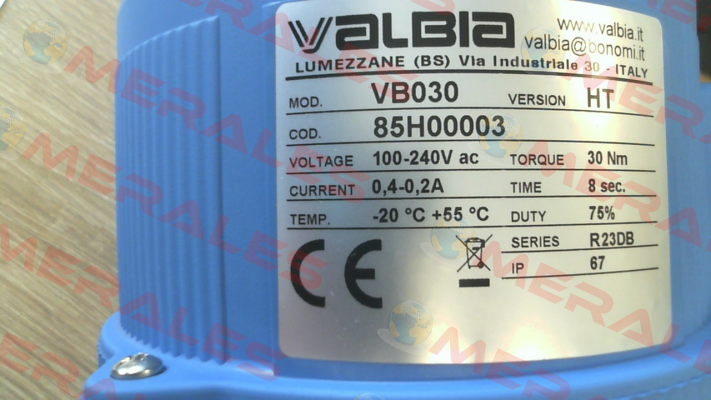 Ball valve type 2500 1  1/2" with electric actuator VB30 Valbia