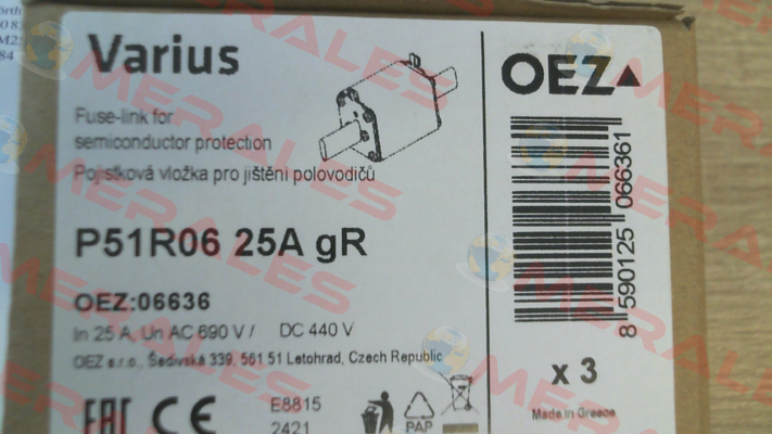 Art. No. OEZ:06636, Type: P51R06 25A gR OEZ