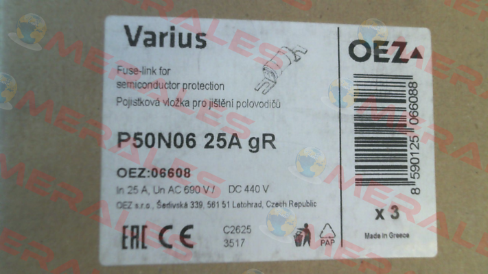 P/N: OEZ:06608, Type: P50N06 25A gR OEZ