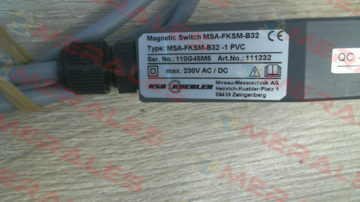 MSA-FKSM-B32 -1 PVC Ksr Kuebler
