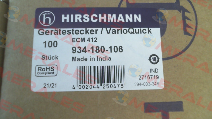 934180106 / ECM 412 (pack x100) Belden (Lumberg / Hirschmann)