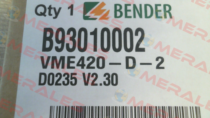 B93010002 / VME420-D-2 Bender
