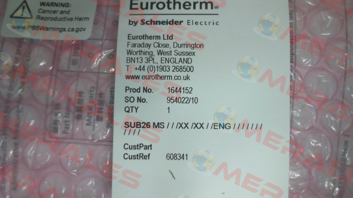 P/N: SUB26/MS//////ENG, Type: SUB26 Eurotherm