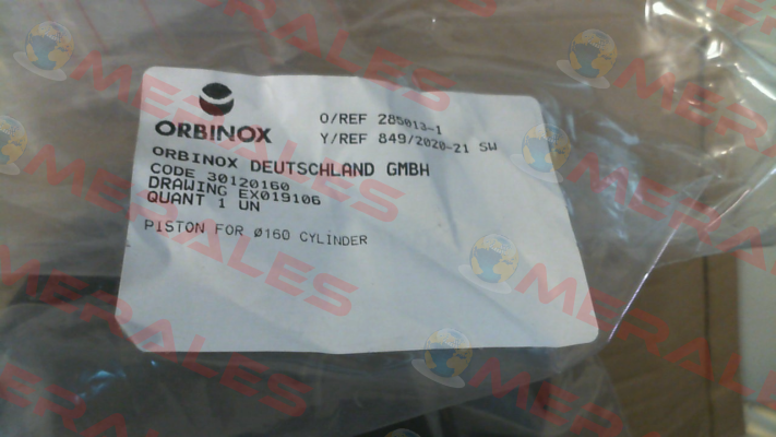 Plunger for pneumatic cylinder type C160 Orbinox