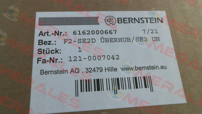 P/N: 6162000667, Type:  F2-SE2D Bernstein