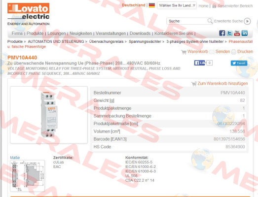 PMV10A440 Lovato