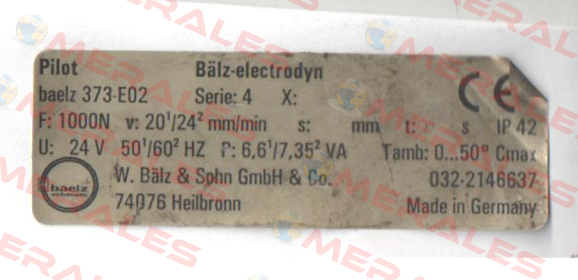 Motor lifting drive for regular operation baelz 373-E07-20-18-S21… Baelz