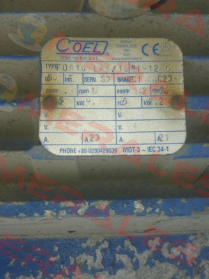F Spare parts for Type FDA 16 LA4/16  Coel