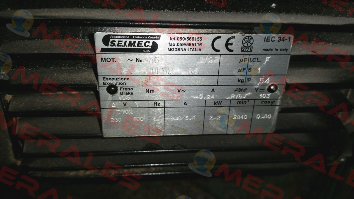 HBV 90LA 2 230.400-50 B5 Seimec (Rossi)