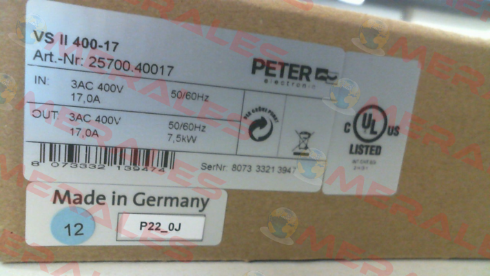 25700.40017 \ VS II 400-17 Peter Electronic