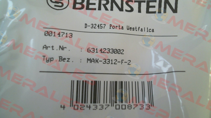 p/n: 6314233002, Type: MAK-3312-F-2 Bernstein