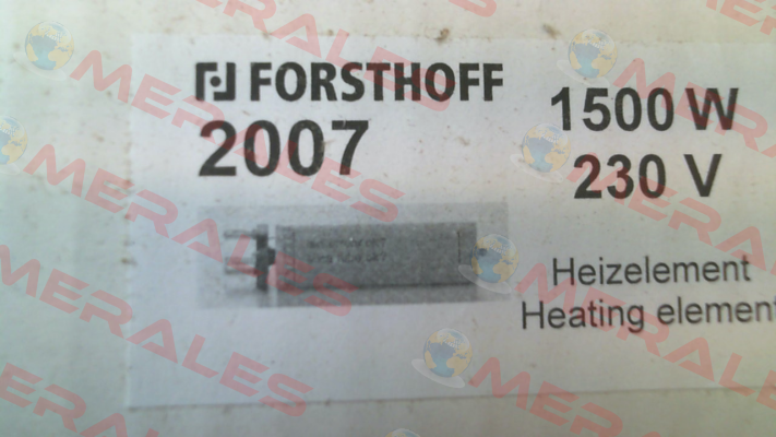 Heating element 1500 W 230 V Typ K Forsthoff