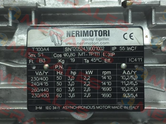 T100A 2,2 4P B3 MULT+UL+CSA Neri Motori