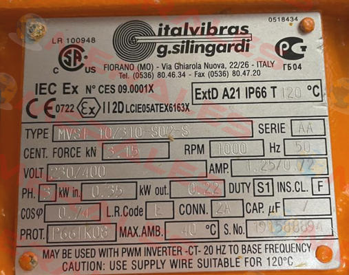 MVSI 10/310-S02-S Italvibras