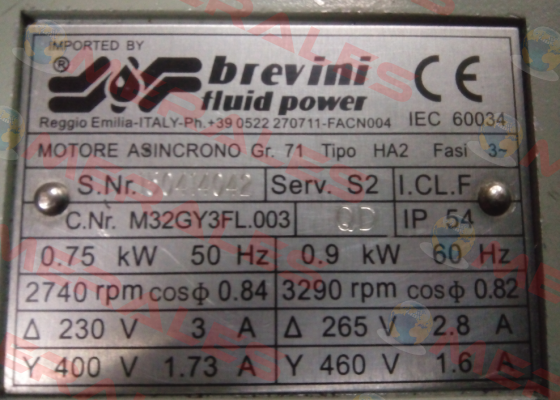 M32GY3FL.003 old model / new model M32GY3FL.000 (Dana brand) Brevini