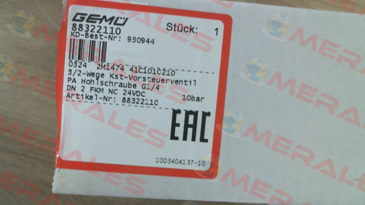 2M1474 41C1010210, Type: 0324 / 88322110 Gemü