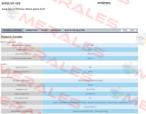 NX16SR/XAP-C010 Micro Detectors / Diell (now Datasensing)