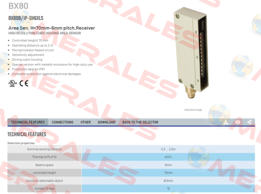 BX80B/1P-0H6XLS Micro Detectors / Diell (now Datasensing)