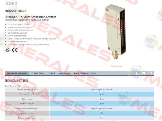 BX80S/10-0H6XLS Micro Detectors / Diell (now Datasensing)