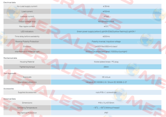 FAL4/0N-3E Micro Detectors / Diell (now Datasensing)