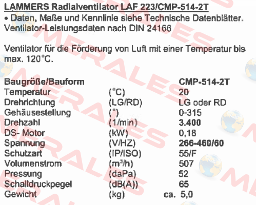 LAF 223/CMP-514-2T-60 HZ Sodeca