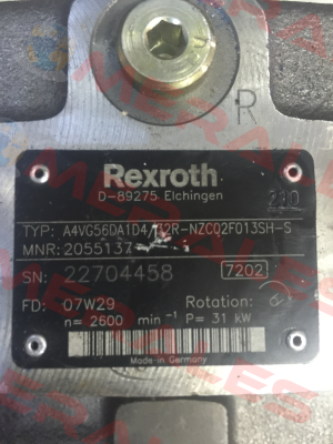 Part number: R902055137, A4VG56DA1D4/32R-NZC02F013SH-S Rexroth
