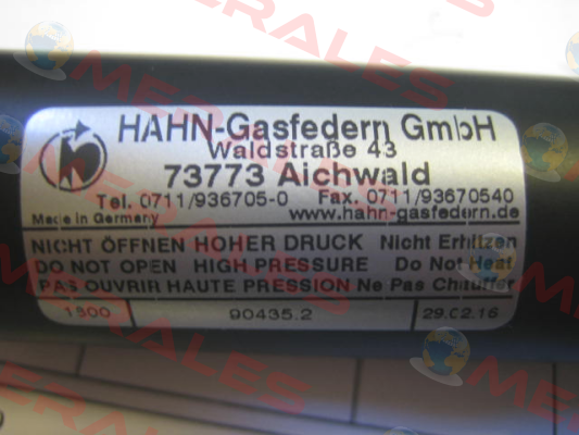 G14-28ST-12490 Hahn Gasfedern