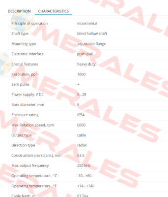 EL53A1000Z5/28P6X6PR Eltra Encoder