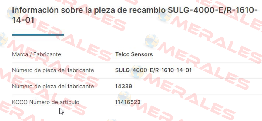 p/n: 14339, Type: SULG-4000-E/R-1610-14-01 Telco