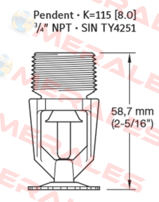 SO-TY4151BR155 same as 575901155 Tyco Fire