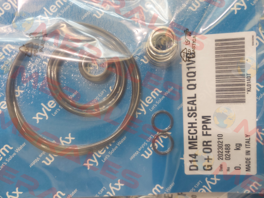 KL01ADT / Type:  KIT TEN D14 Q1Q1VGG+ELAST FPM# Lowara