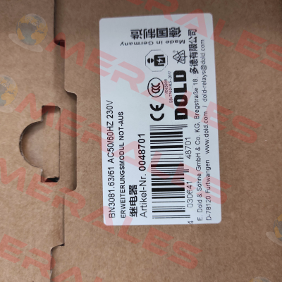 BN3081.63/61 AC50/60HZ 230V Dold