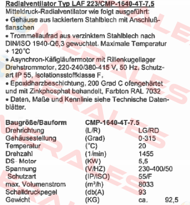 LAF 223/CMP-1640-4T-7.5  Sodeca