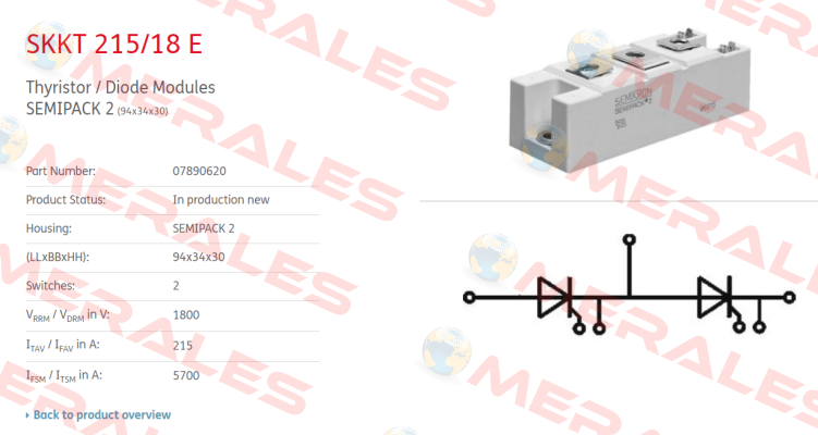 07890620 / SKKT215/18 E Semikron