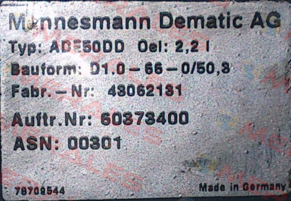 ADE50DD ZBA90 A4 B020  Demag