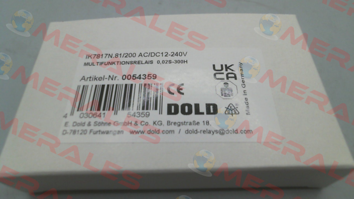 P/N: 0054359, Type: IK7817N.81/200 AC/DC12-240V Dold