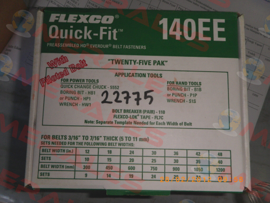 P/N: 20090 Type: 140EE Flexco