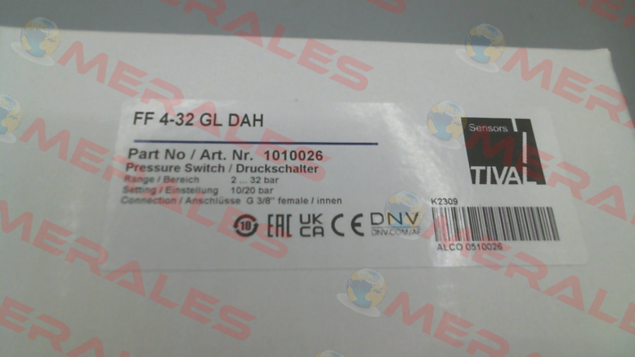P/N: 1010 026 Type: FF 4-32 GL DAH Tival-Sensors
