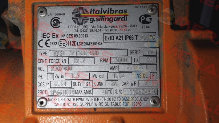 MVSI 3/1300-S08 Italvibras
