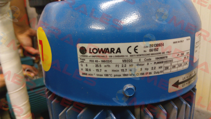 FCE40-160/22/C  VBEGG, Code:104390070 Lowara