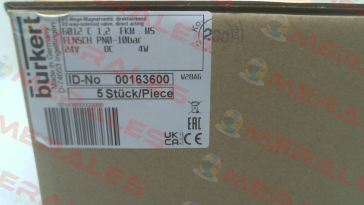 P/N: 163600, Type: 6012 Burkert