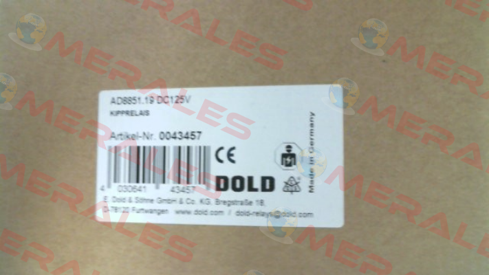 p/n: 0043457, Type: AD8851.19 DC125V Dold