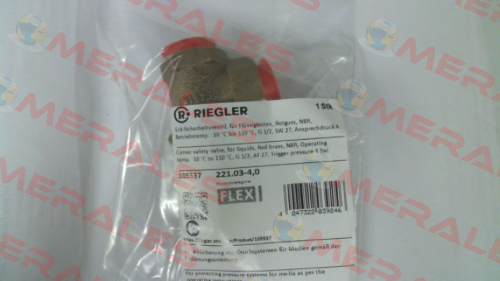 P/N: 105537, Type: 221.03-4,0 Riegler