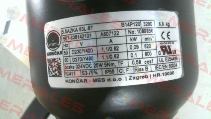 M 5.5AZKA 63L-8T B14 507-638142101 Koncar